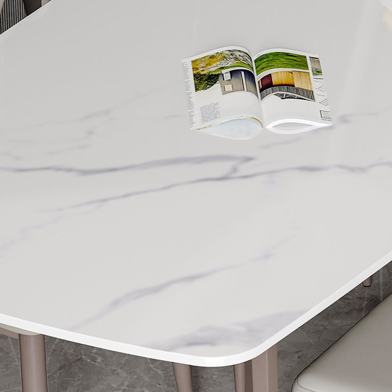 Modern Style Sintered Stone Dining Set with 4 Legs Fixed Table Dinette Set for Dining Room