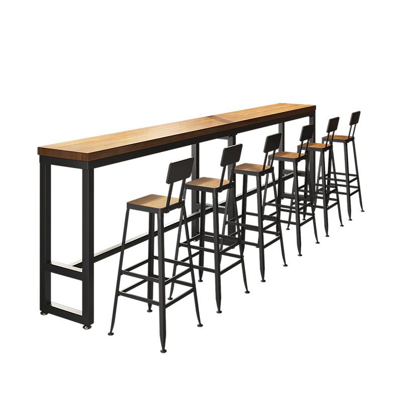 Wood Top Bar Table Rectangle Bar Table for Kitchen Living Room Coffee Room