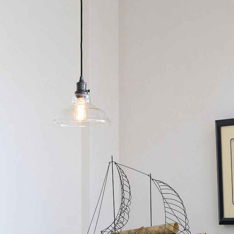 Lampada a ciondolo in vetro vintage a 1 lugni Lampada in metallo Porta di lampada industriale Aione di illuminazione in stile industriale per corridoio corridoio