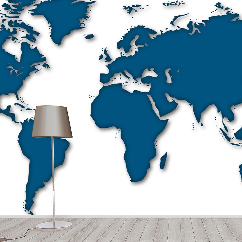 World Map Wall Mural Illustration Decorative Living Room Wall Art for Decoration