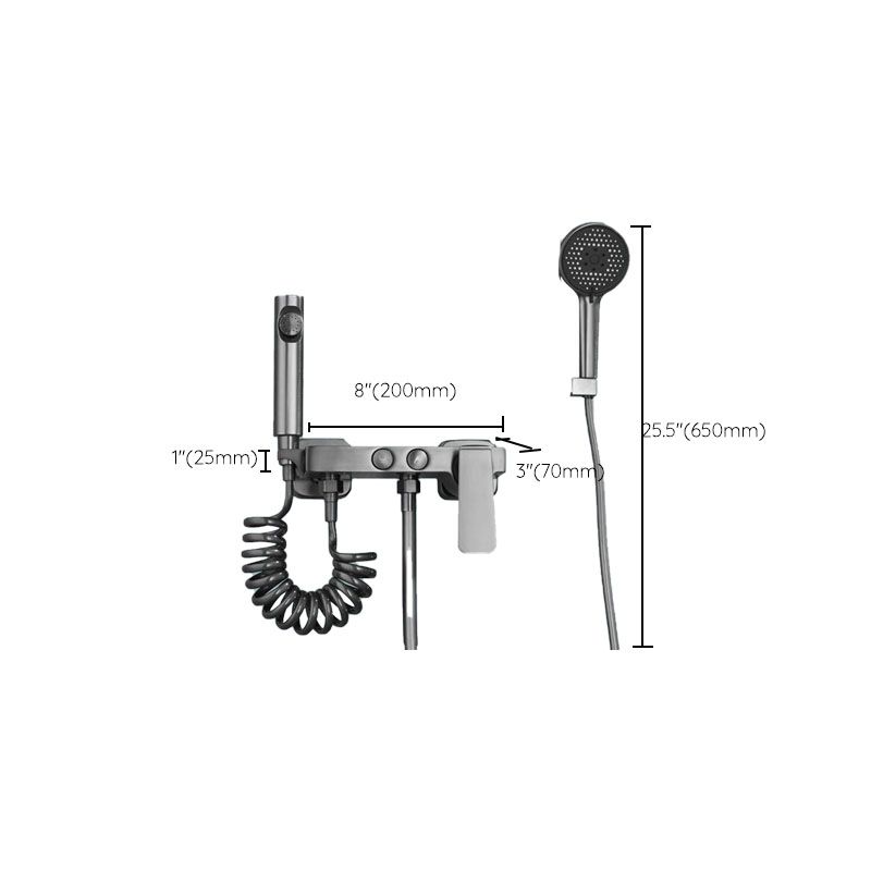 Contemporary Tub Filler Trim Wall Mount with Handshower and Hose