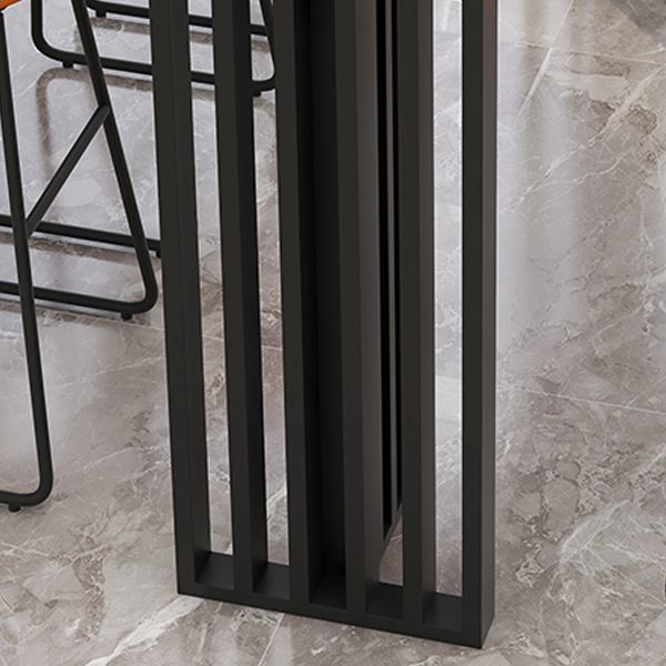 Rectangle Living Room Patio Bar Table Double pedestal White Marble Counter Table