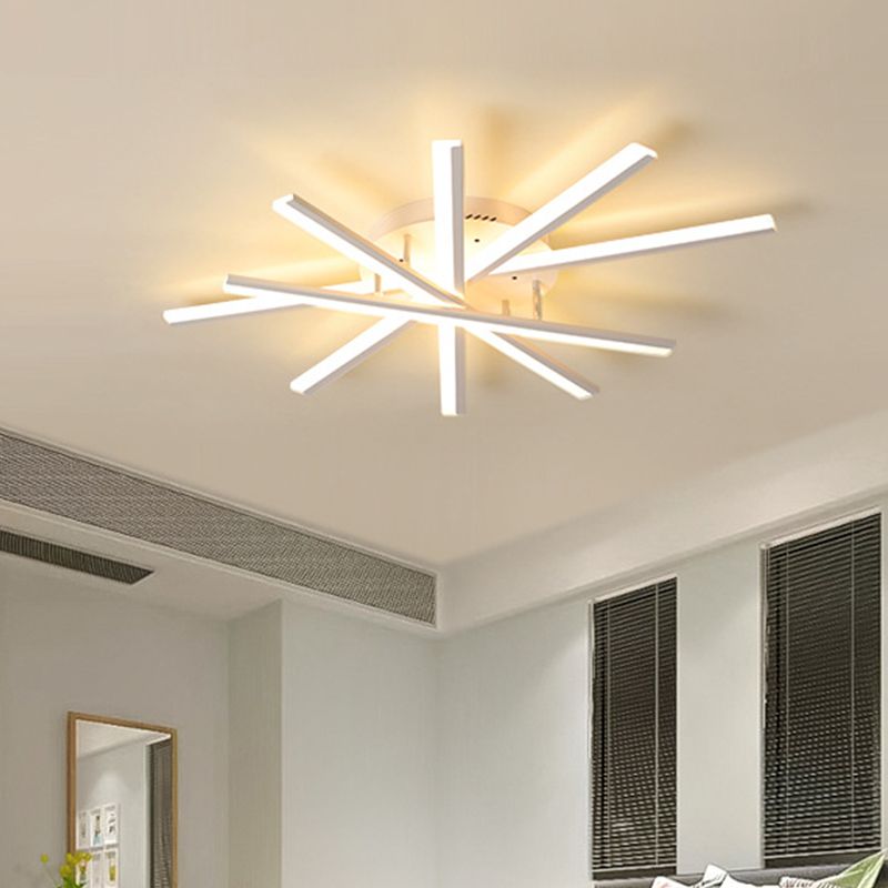 Spiral Design Stick LED-Deckenleuchte, modern, metallisch, 5/9-flammig, schwarz/weiß, halbbündige LED-Leuchte in warmem/weißem Licht