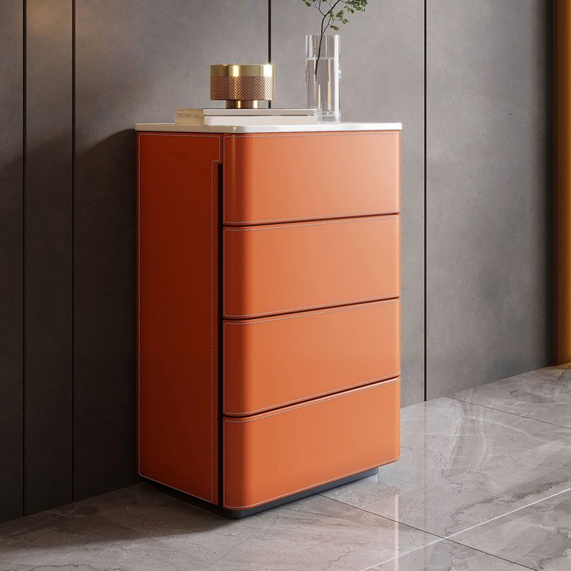 Contemporary Stone Bedroom Storage Chest Vertical Chest with Drawers