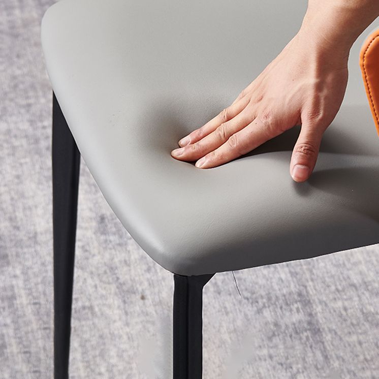 Contemporary Hotel Solid Back Arm Chair Leather Matte Finish Dining Chair