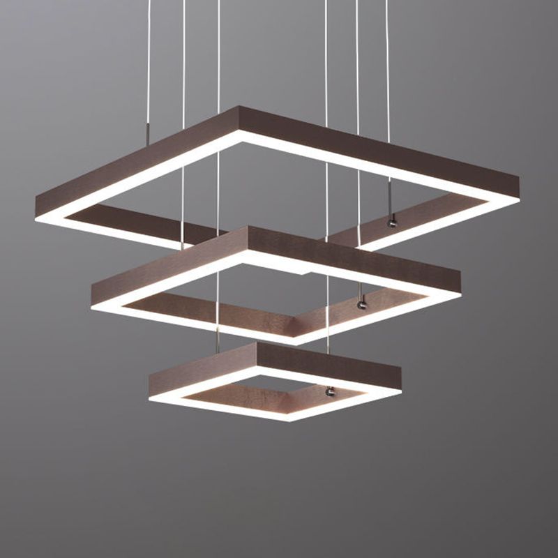 Lámparas de lámpara cuadrada moderna lámpara de metal 3 luces lámparas de lámpara