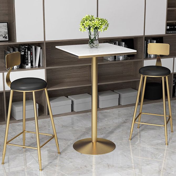 Modern Marble Counter Height Set 1/2/3/5 Pieces Shop Fixed Table Bar Set