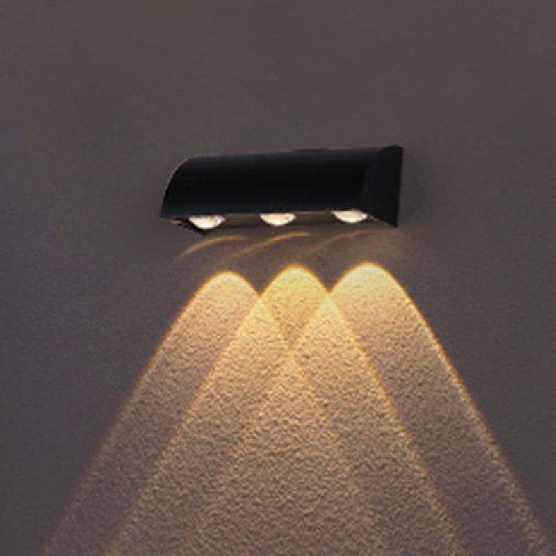 Moderne LED-spoelmontage Wand SCONCE Zwart kwartcilinder wandlamp met metalen schaduw