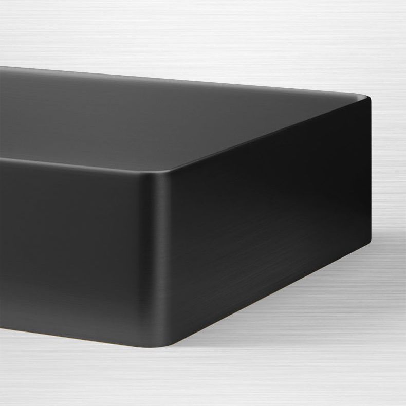 Modern Bathroom Sink Metal Rectangular Undermount Bathroom Sink with Pop-Up Drain