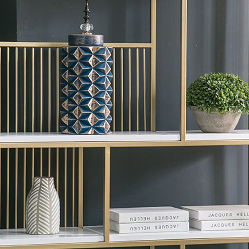 70.9" Tall Metal Book Shelf With Rectangular Shelves Bookshelf Open Back