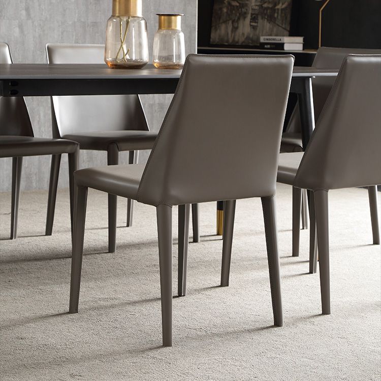Modern 1/4/5/6/7 Pieces Dining Set Sintered Stone Dining Table with Leather Chairs