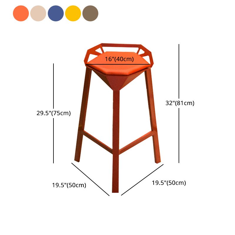 Modern Geometric Bar Stool Footrest Bristol Counter and Bar Stool with Iron Legs