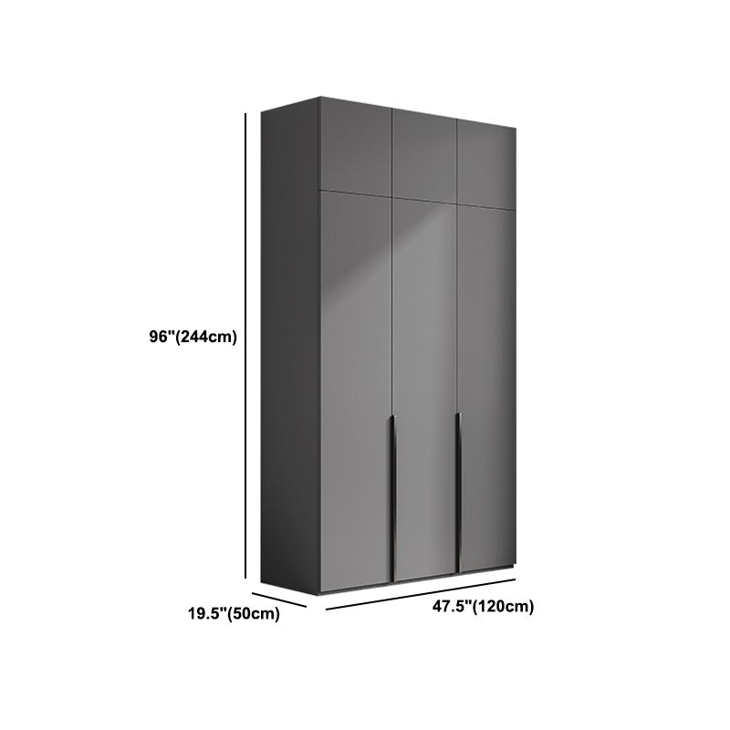 Gray Colour Wardrobe Armoire Wood Bedroom Wardrobe Closet with 1 Drawer