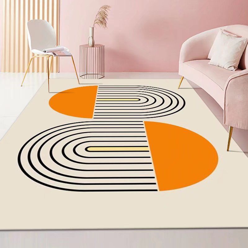 Beige moderner Teppich Polyester Arc Innenteppich nicht rutschfestem Teppich für Wohnkultur