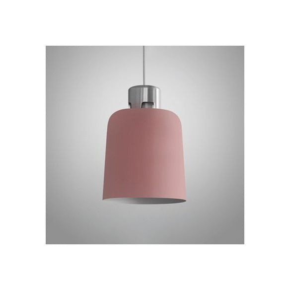Tombra de cubo de metal Luz colgante de luz individual iluminación colgante nórdica en azul/verde/rosa para restaurante de restaurantes comedor