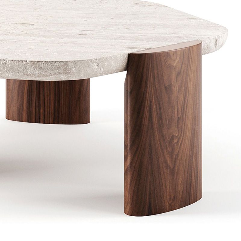 Contemporary Coffee Table Single Stone Coffee Cocktail Table
