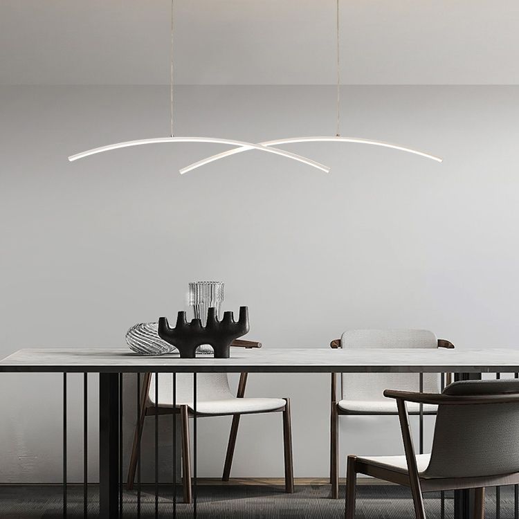 Modern Style Island Hanging Light LED Island Light with Silica Gel Shade for Dining Room