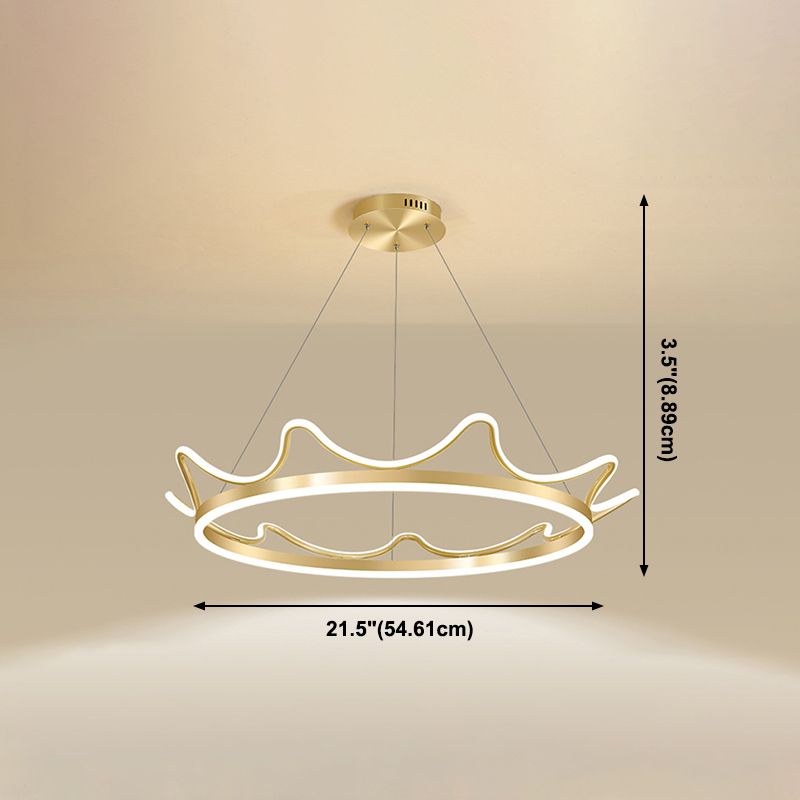 Crown Chandelier Light Fixtures Modern 2-Light Suspension Pendant Lamps with White Acrylic Shade