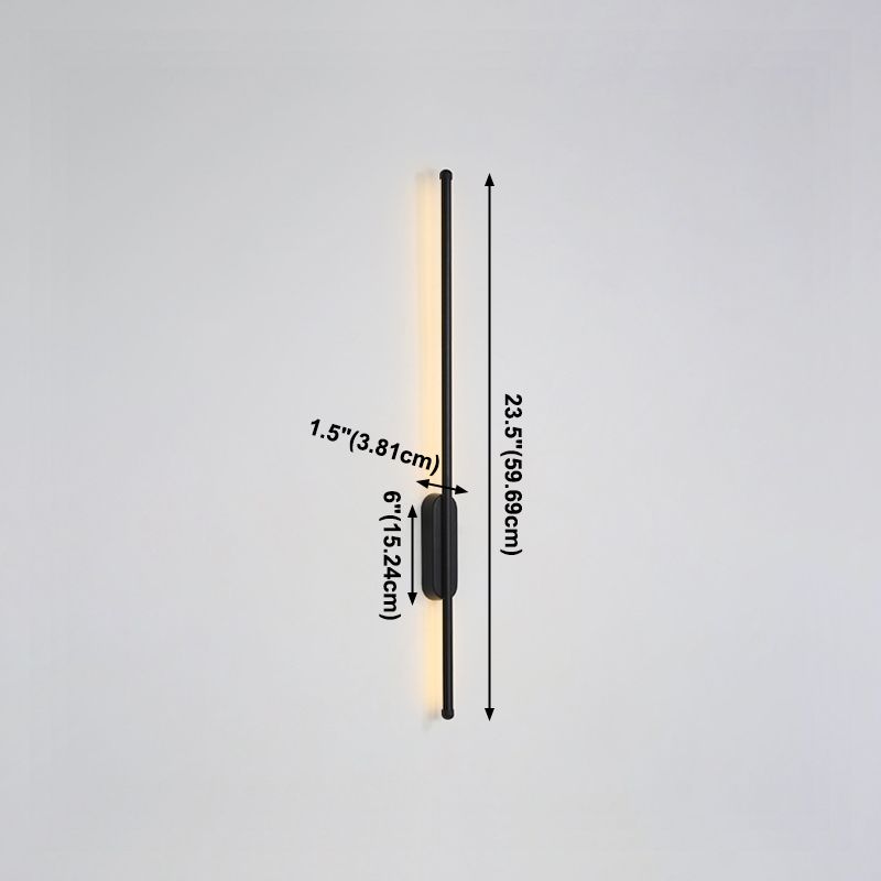 Contemporary Linear Sconce Lights Metal 1 Light Wall Mount Light Fixture in Black