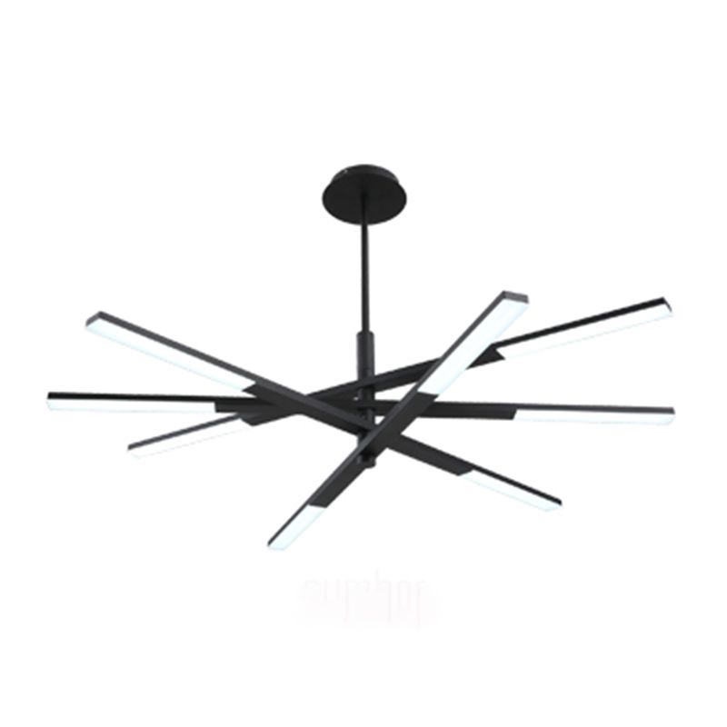 Linearer Schatten Metall Kronleuchter Lichter moderne Kronleuchterbeleuchtung in Schwarz