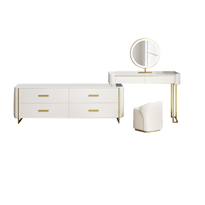 White Make-up Vanity 17.71" Wide Makeup Vanity Desk Table with 6 Drawers
