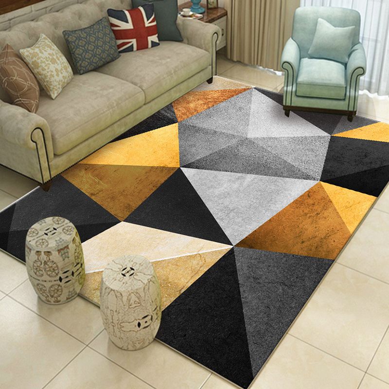 Zwart modern tapijten polyester grafisch gebied tapijt niet-slip achterste tapijt voor salon