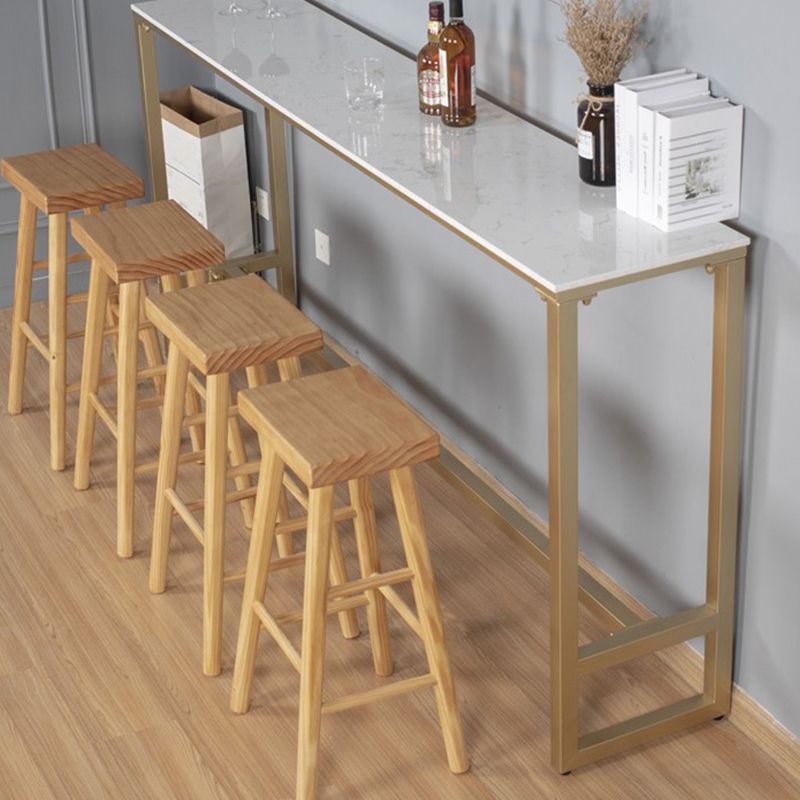 Indoor Rectangle Backless Bar Stool Pine Solid Wood Bar Stool in Natural