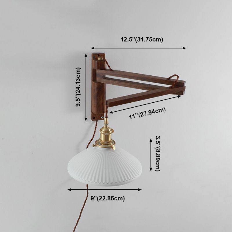Moderner Stil Geometrischer Wandlampe Licht Holz 1 hellem Wandmontagleuchte in Weiß
