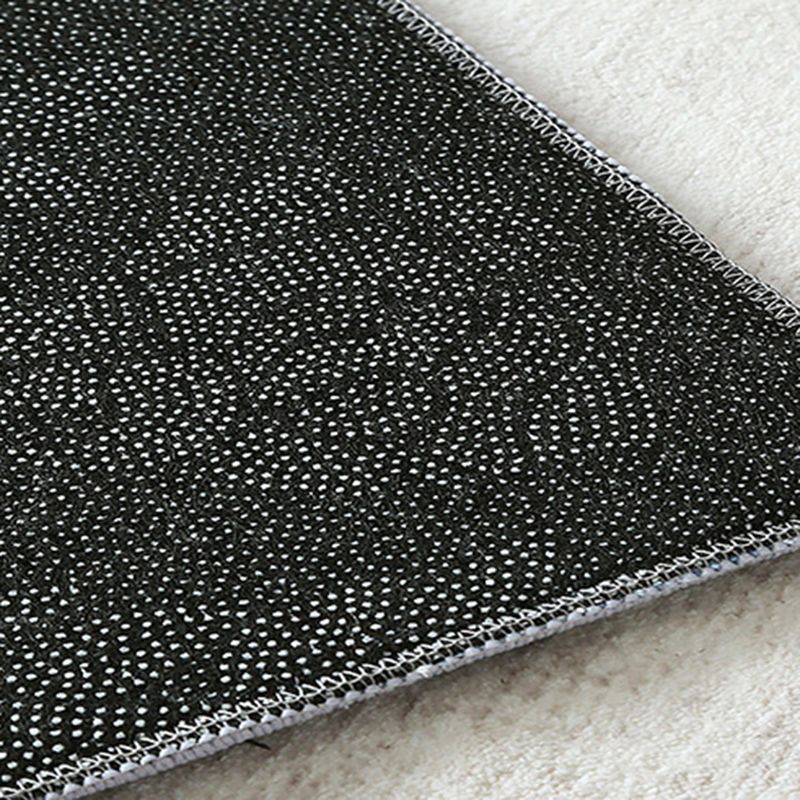 Black Modern Rug Polyester Graphic Rug Non-Slip Backing Rug for Living Room