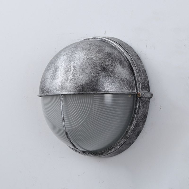 Industrial Metal Wall Sconce Geometric Shape Wall Light with Glass Shade for Living Room