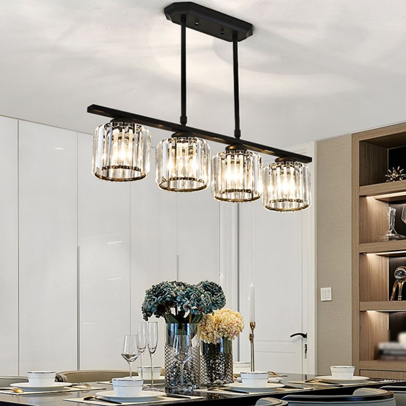 Luminaires de l'île contemporaine Crystal Cylinder Island Lights