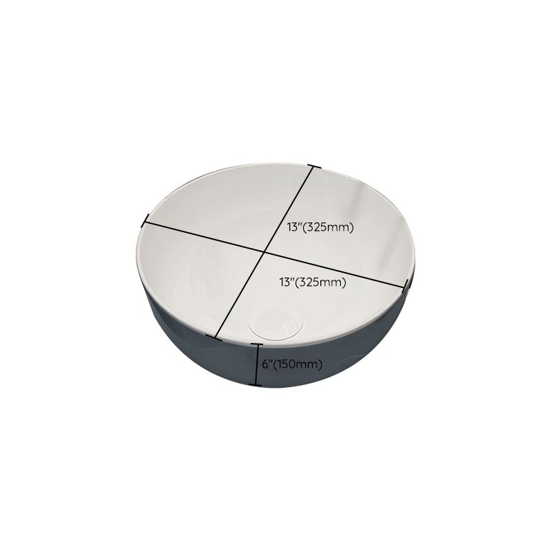 Modern Style Vessel Bathroom Sink Round Ceramic Vessel Bathroom Sink