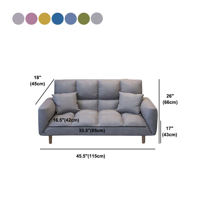 Linen Contemporary Square Arm Adjustable Sofa Convertible Sofa for Living Room