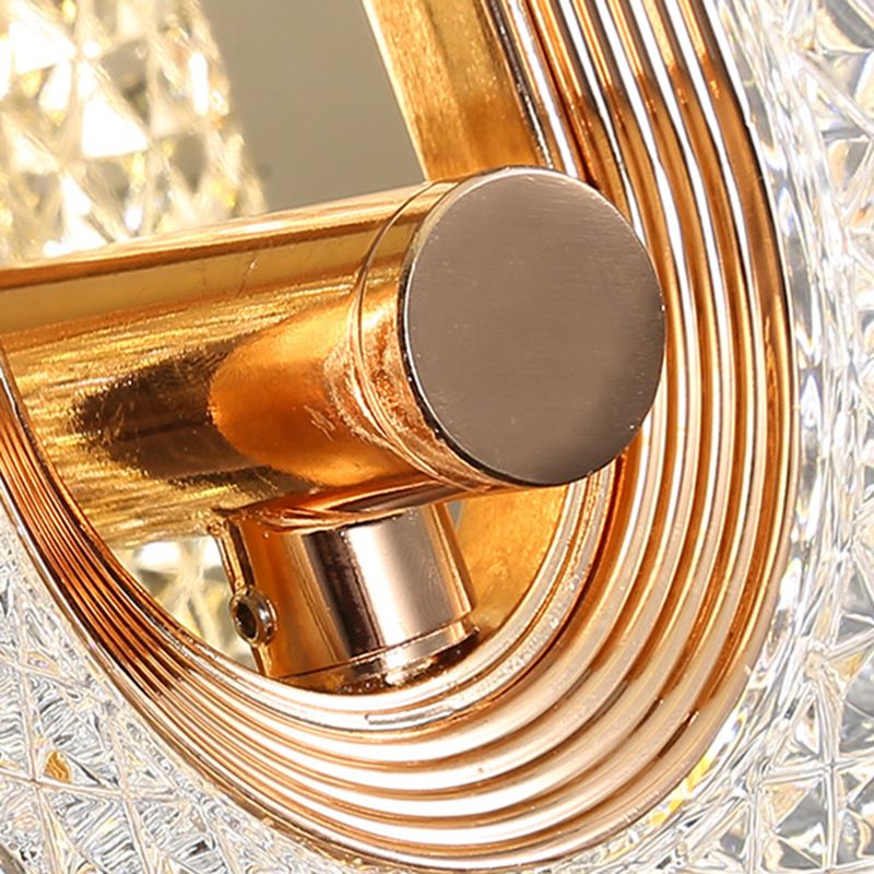 Modern Armed Sconce Light Faceted Crystal 1 Light Wall Lamp for in Clear