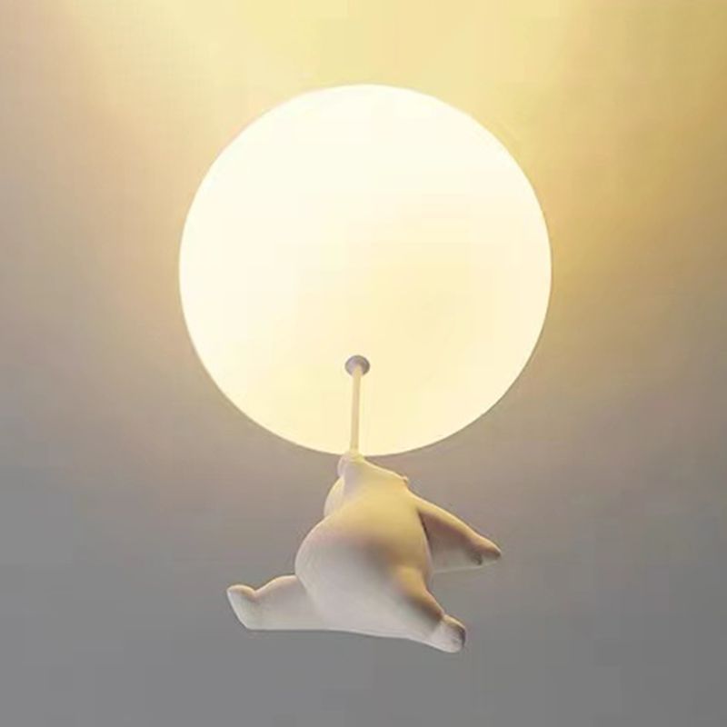 Contemporary Ceiling Lamp Creative Bear Flush Mount Light Fixture