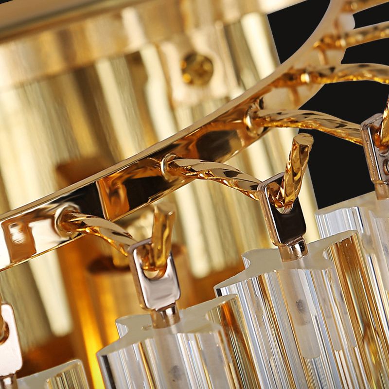 Modern Style Tiered Shape Wall Lamp Crystal Sconces for Bedroom