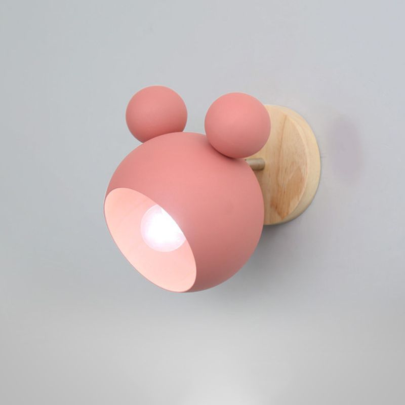 Cartoon Domed Wall Mounted Lighting Metallic Wall Mount Lamp for Bedroom