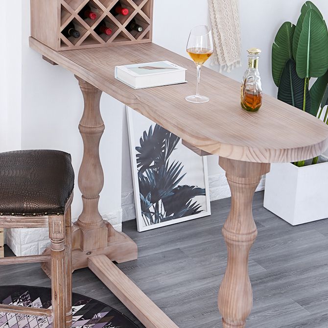 Wooden Counter Table with Stools 1/2/3 Pieces Modern Irregular Shape Pub Table Set