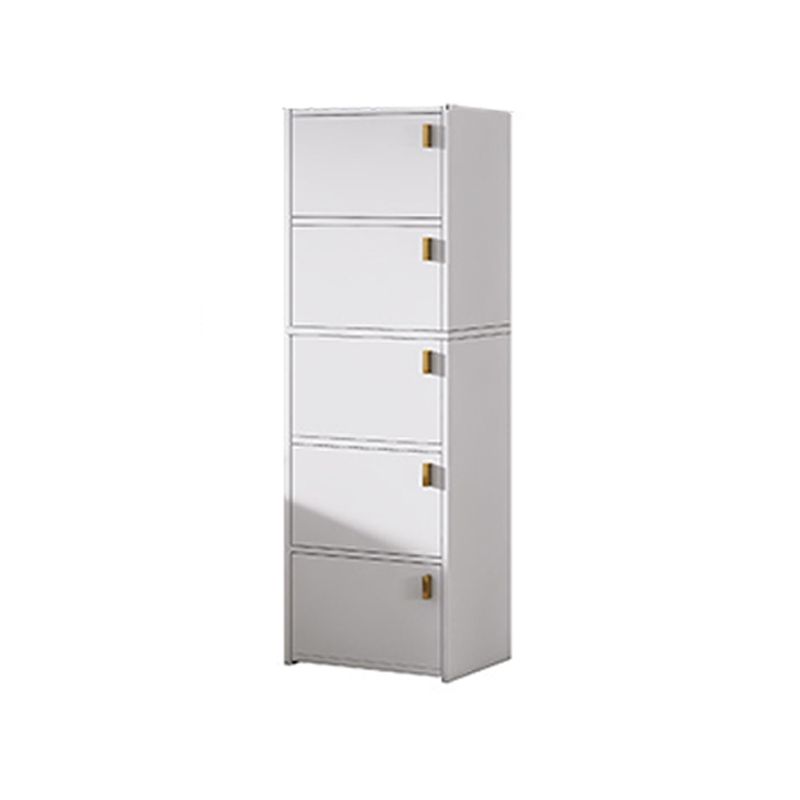 Modern Rectangle Chest White Wood Storage Cabinet with Drawer