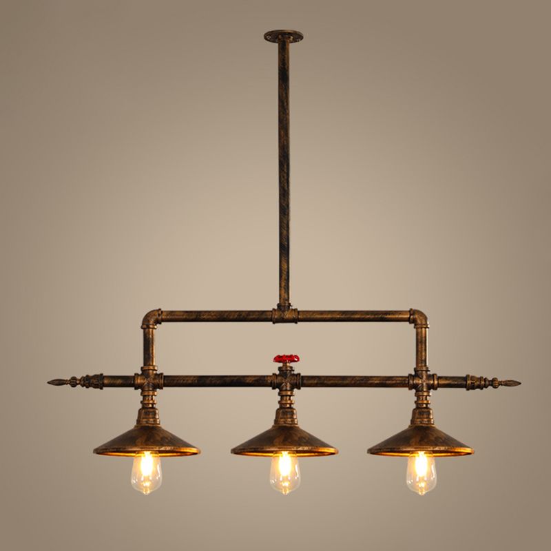 Lampadario il lampadario lineare in stile lampadario lineare di arrugginitura in metallo