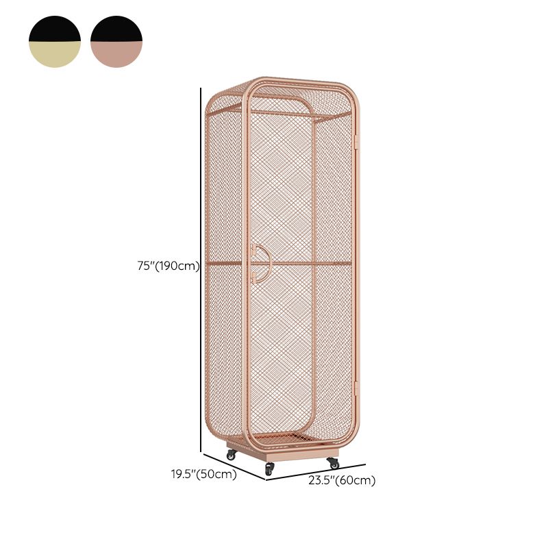 Bedroom Metal Wardrobe Cabinet Industrial Storage Cabinet with Garment Rod