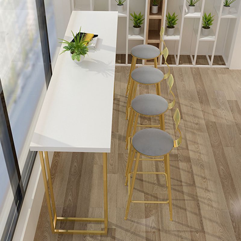 Contemporary Bar Stool Cushion Barstool with Gold Metal Legs