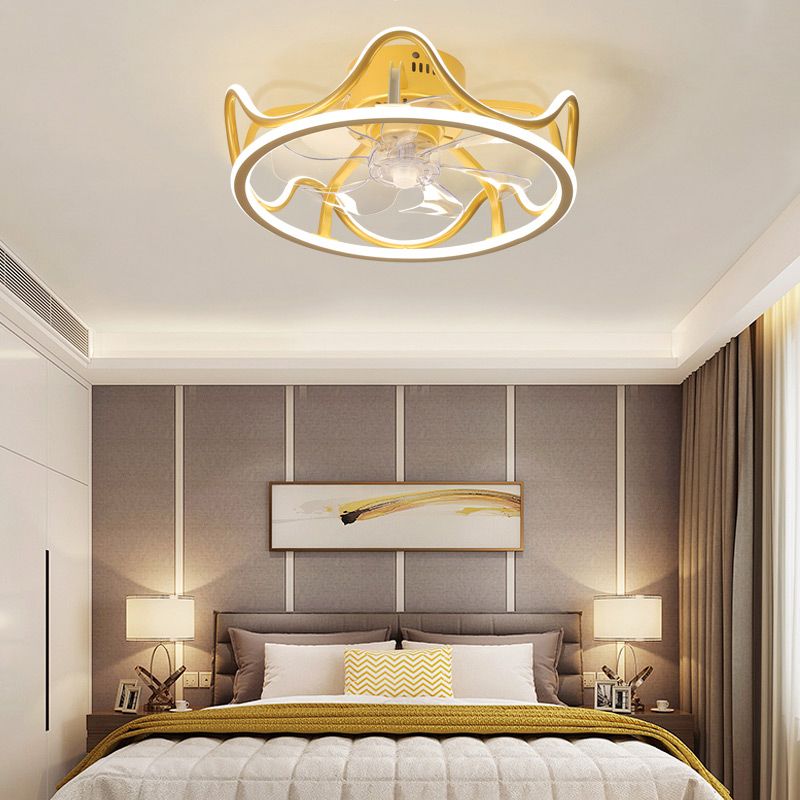 Modern Style Ceiling Fan Lamp Metal 2 Light Ceiling Fan Lighting for Children's Room