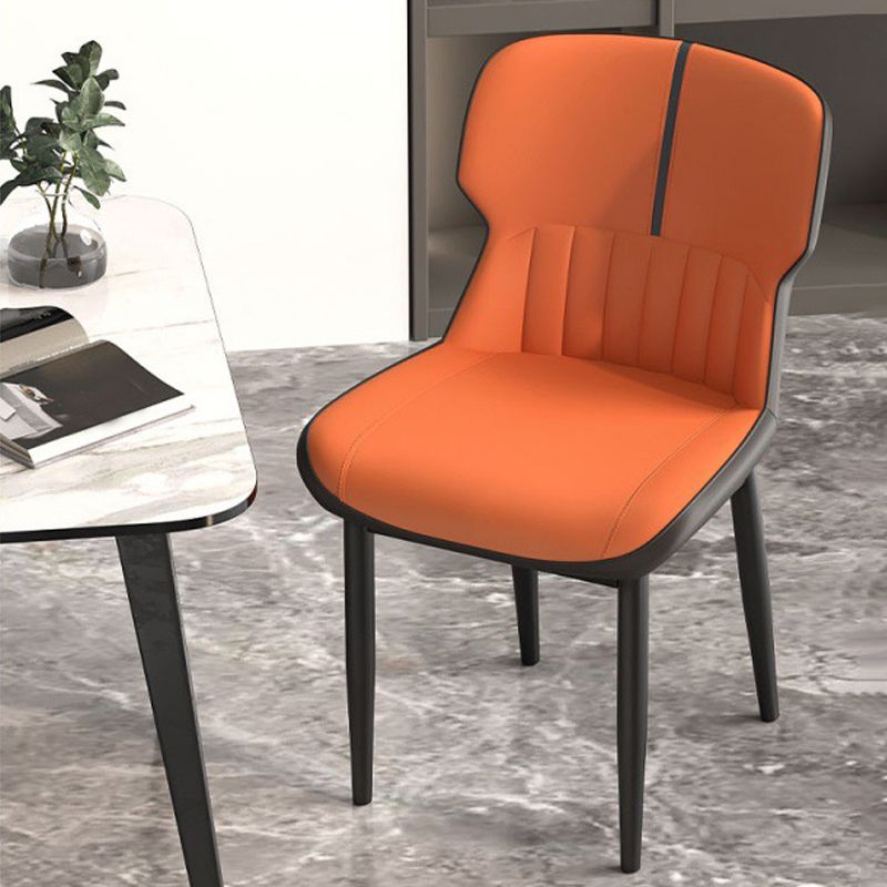 Contemporary Style Chair Kitchen Arm Side Chair with Metal Legs