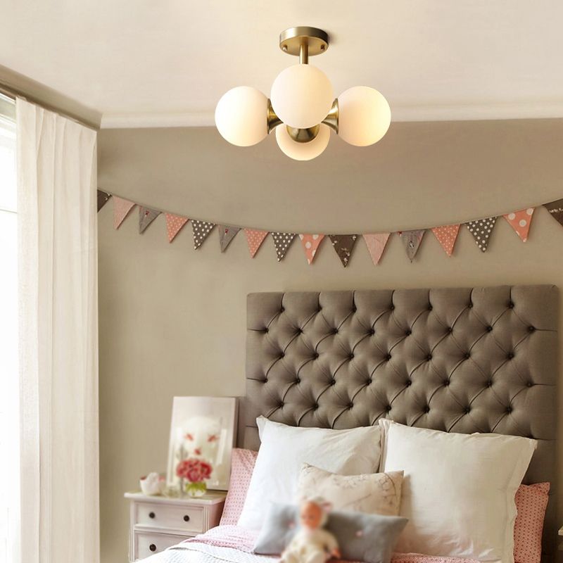 Nordic Style Golden Ceiling Lamp Ball Shape Ceiling Light for Living Room