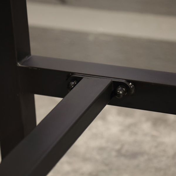 Contemporary Square Footrest Bar Table Brown Solid Wood Top Bar Table