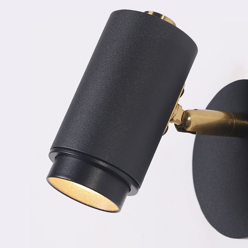 Lampada da parete a parete in alluminio moderno nero per la parete regolabile per camera da letto