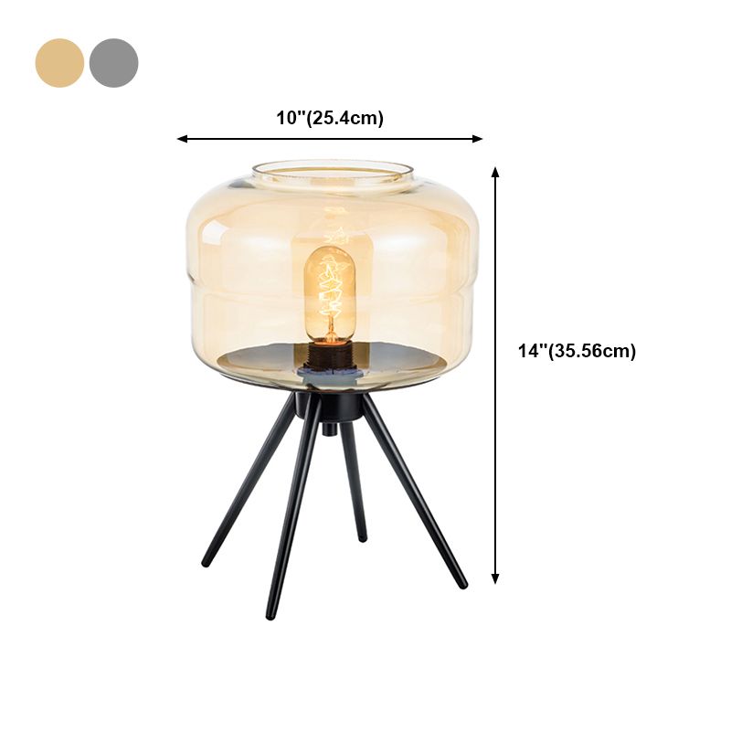 Geometric Shape Glass Table Lamp Modern Style 1 Light Table Lamp Fixtures