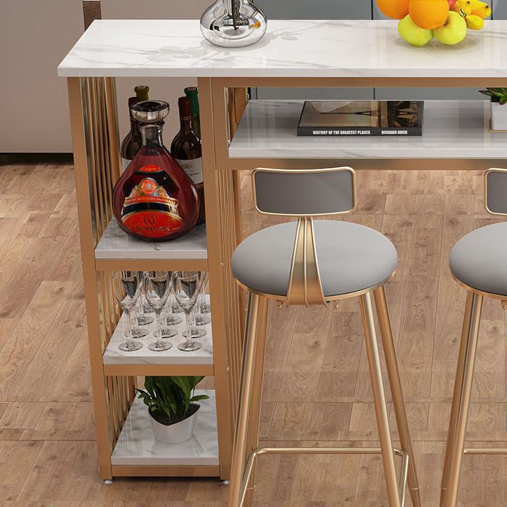 Contemporary Bistro Bar Desk Storage Indoor Double Pedestal Bistro Bar Table