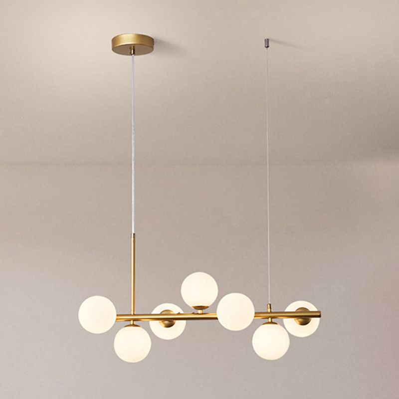 Nordic Glass Island Lighting Fixture Creative Pendant Light for Dining Room
